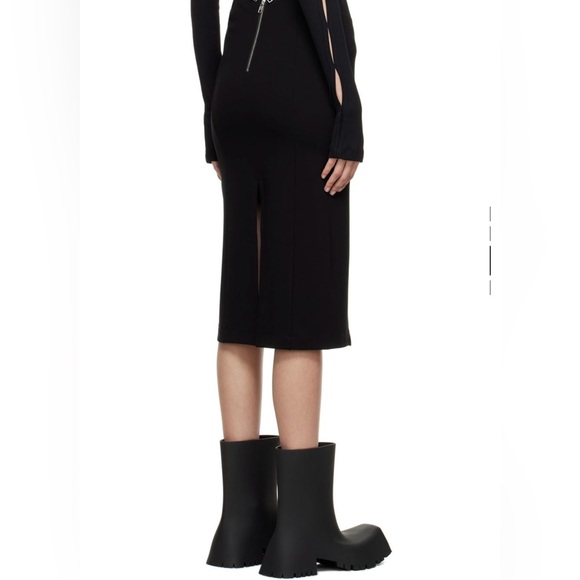 Helmut Lang Black Viscose Midi Skirt - Picture 3 of 6